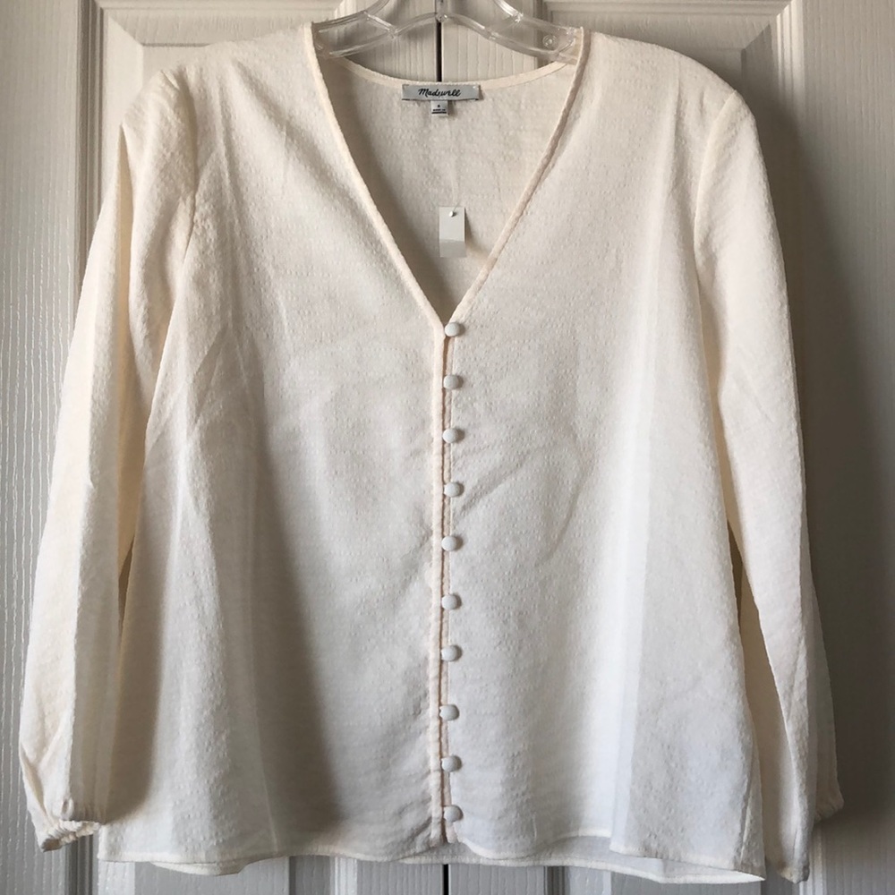 Madewell V-Neck Button down shirt NWT